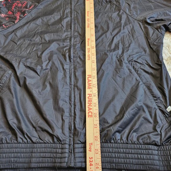 Adidas Climaproof Women's Black and Pink Floral Full Zip Track Running Jacket L - Picture 5 of 8